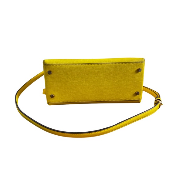 Kate Spade New York Trista Leather Shopper Satchel Crossbody in Yellow Sesame - Picture 3 of 5